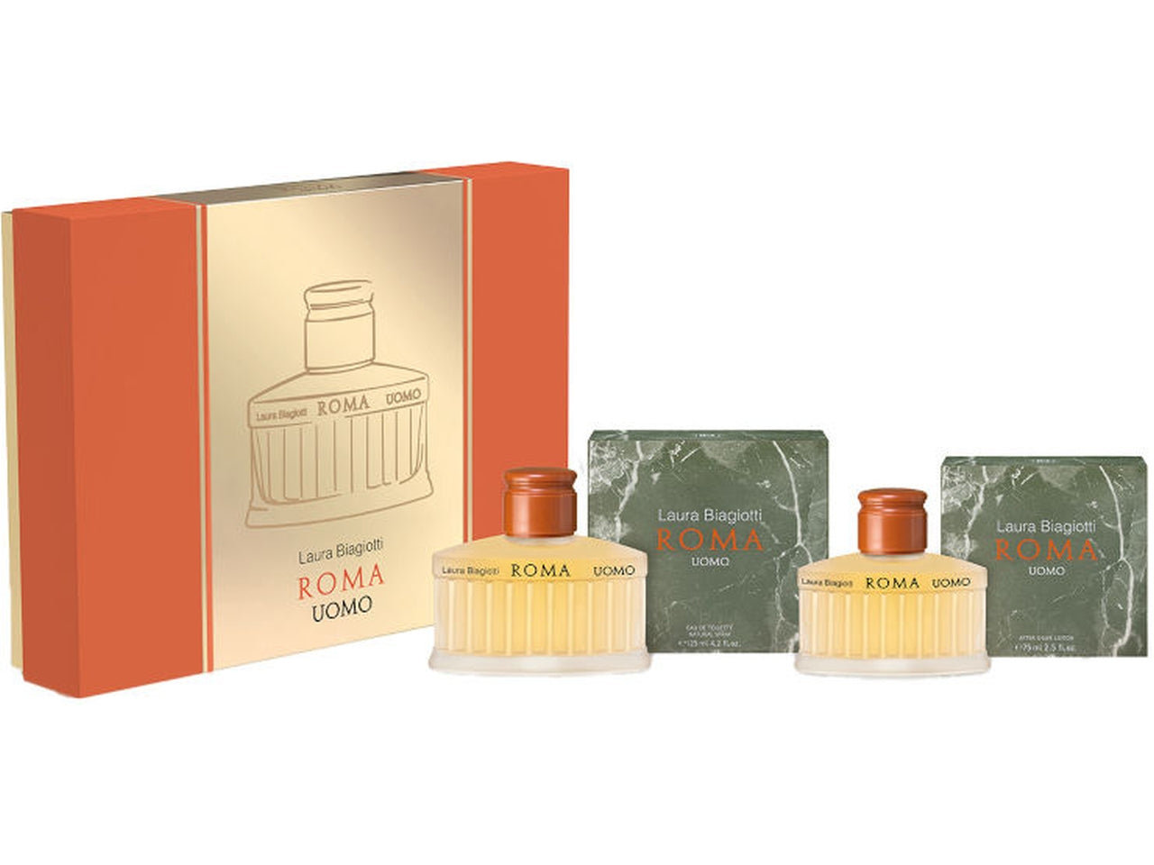 Laura biagiotti roma cofanetto regalo da uomo contenente edt da 125ml e dopobarba da 75ml$