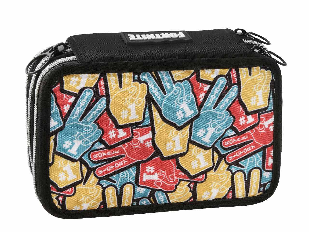 Astuccio corredo 3 zip foam fingers fortnite c/penna frixi