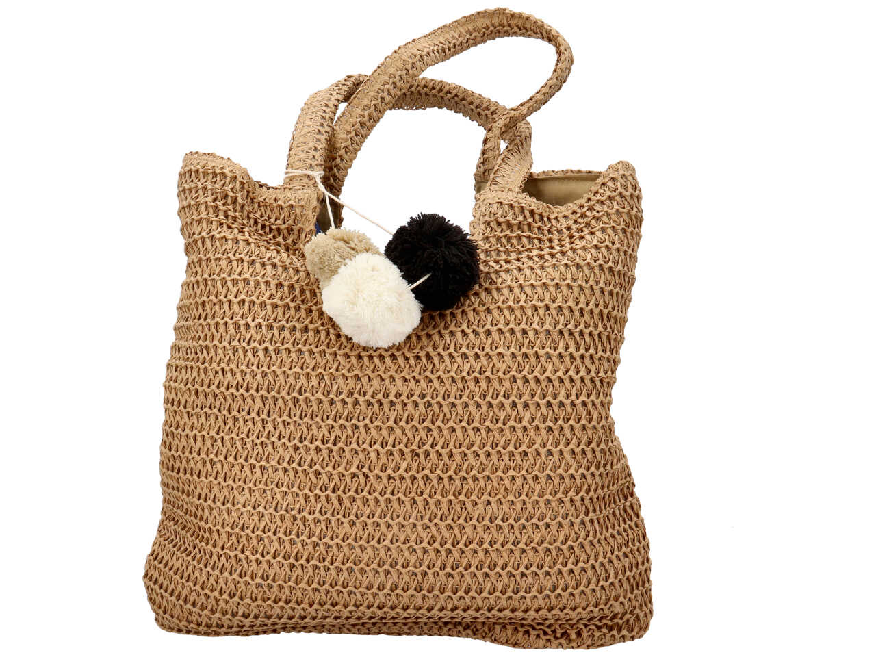 Borsa fibra 46x3x65 c/pompon bo-196504