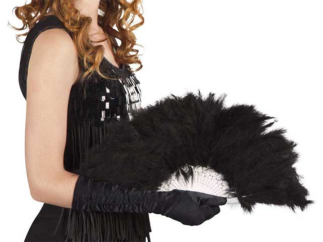 VENTAGLIO PIUME NERE CON 21 PALETTE