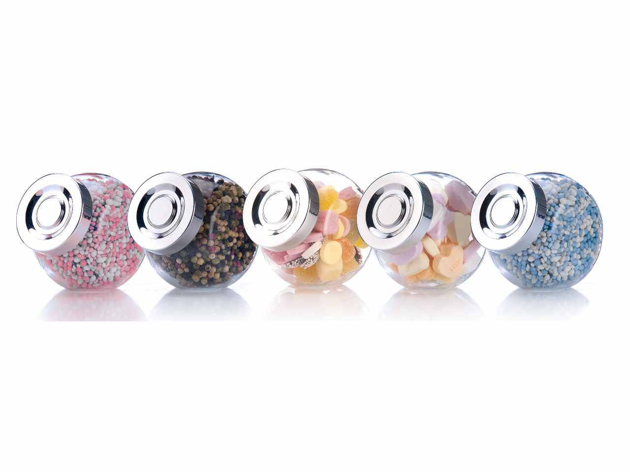 alpina vasetti in vetro 200ml 5 pezzi 8x6cm