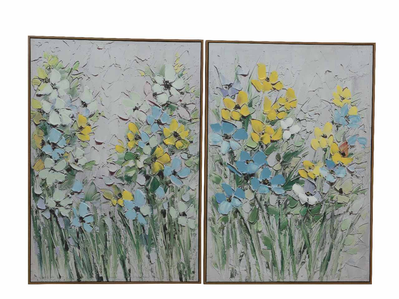 Quadro fiori verdi/gialli 70x100cm 879725