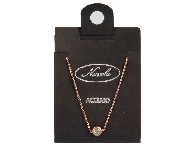 collana acciaio p.luce oro rosa