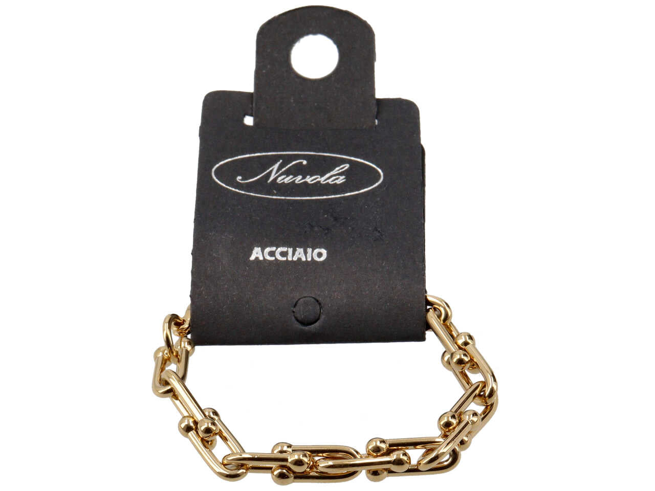 Bracciale oro con anelli ovali chiusi con sfere