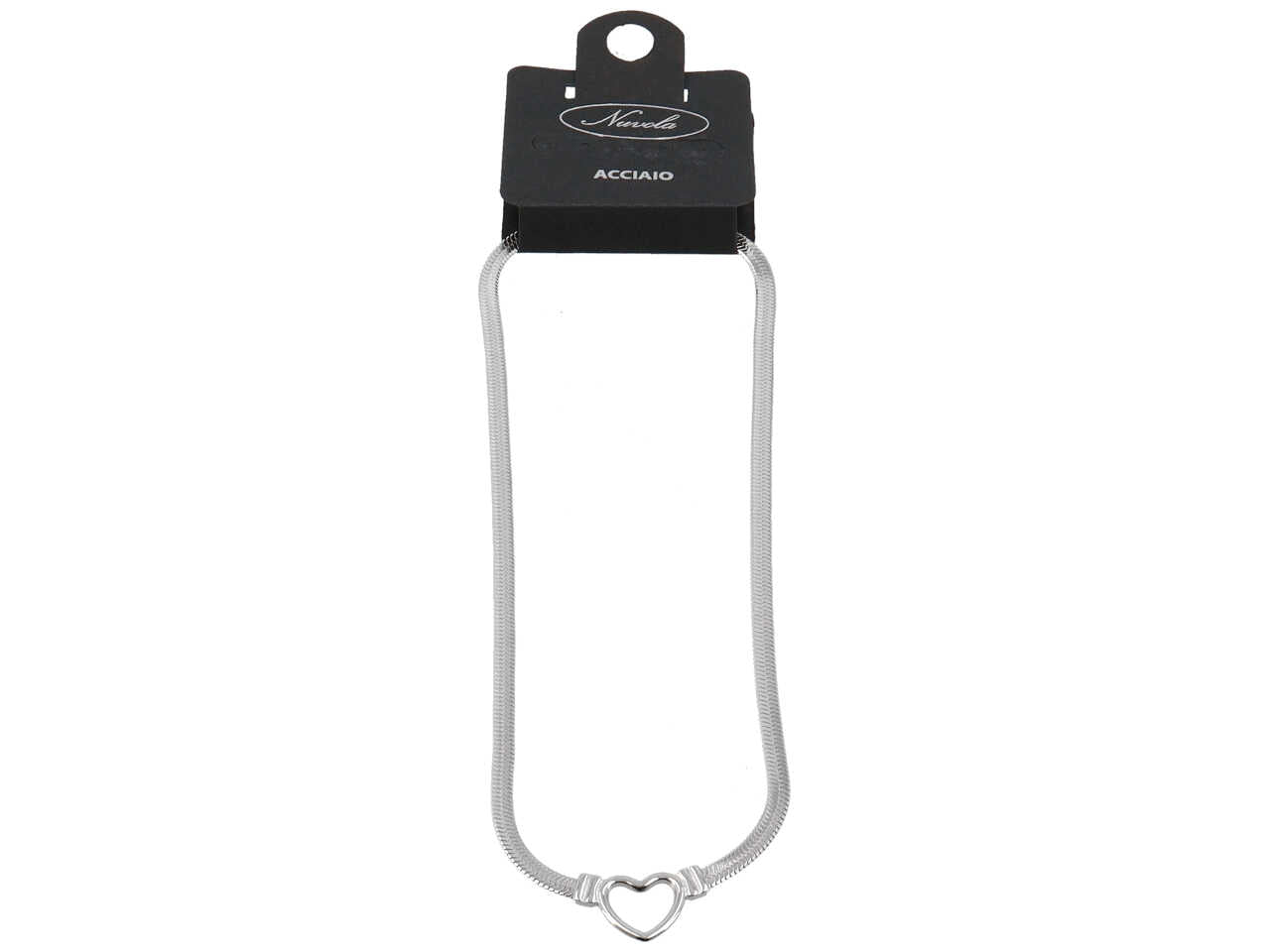 Collana piattina con cuore forato centrale